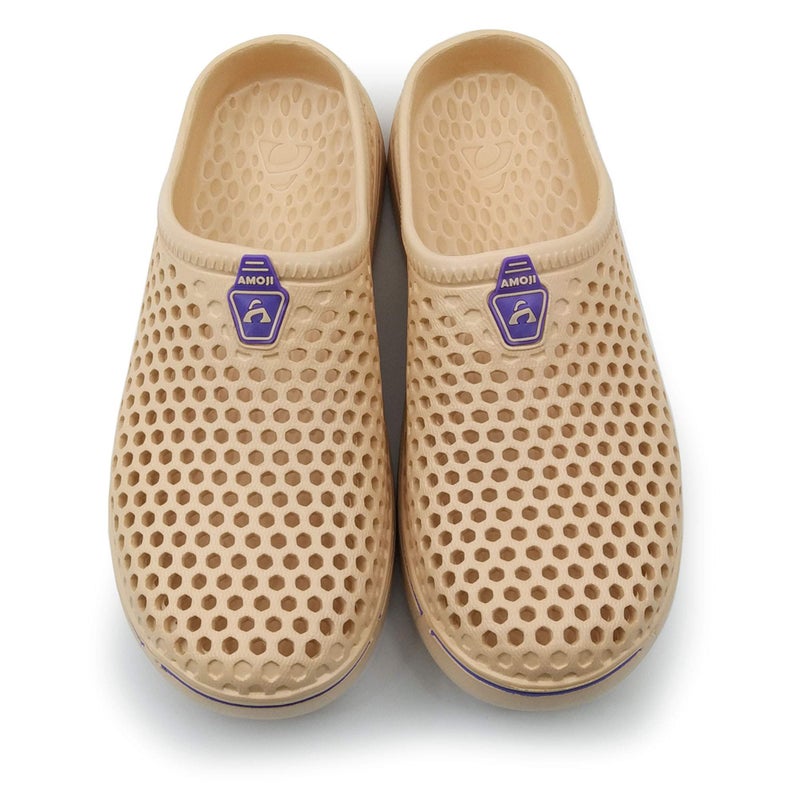 Amoji Garden Clogs Shower Sandals Yard Gardening Beach Water Plastic Rubber House Indoor YY161 Khaki 8 Women/7 Men - Image 5
